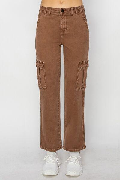 Risen Full Size High Rise Cargo Jeans | Daverri Fashions