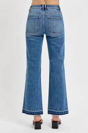 RISEN Full Size Raw Hem Ankle Bootcut Jeans Plus Size | Daverri Fashions