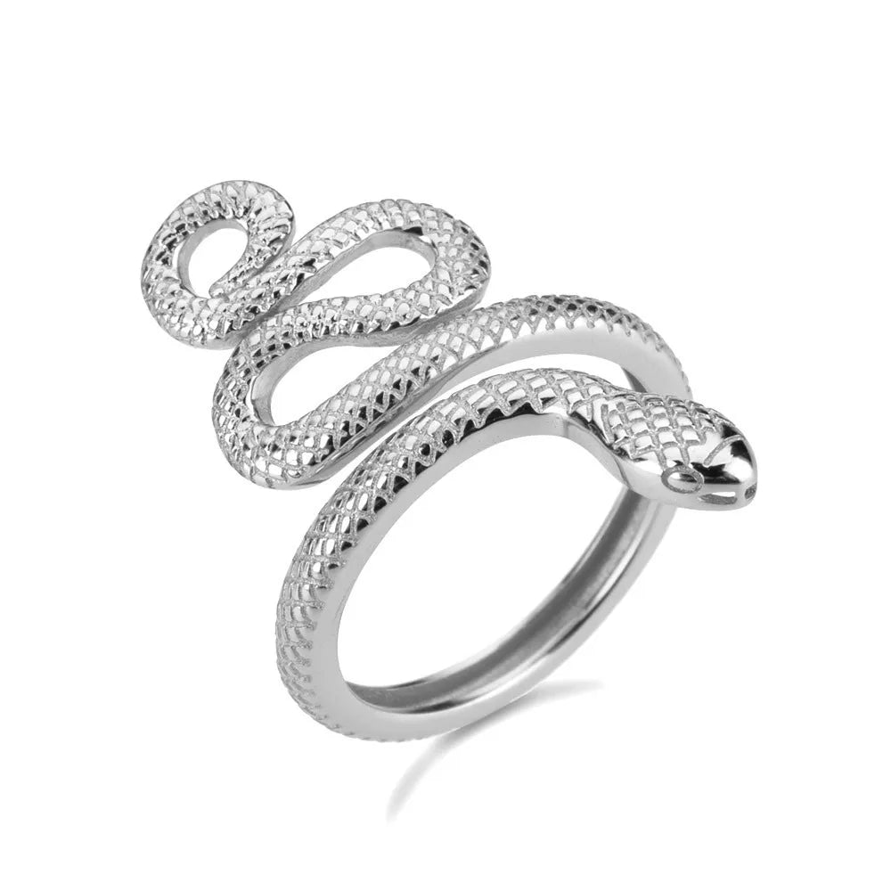 Silver 7 925 Sterling Silver Snake Shape Ring | Sterling Silver Rings Daverri Fashions