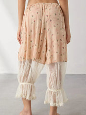 Floral Lace Patchwork Pants | Pants Daverri Fashions