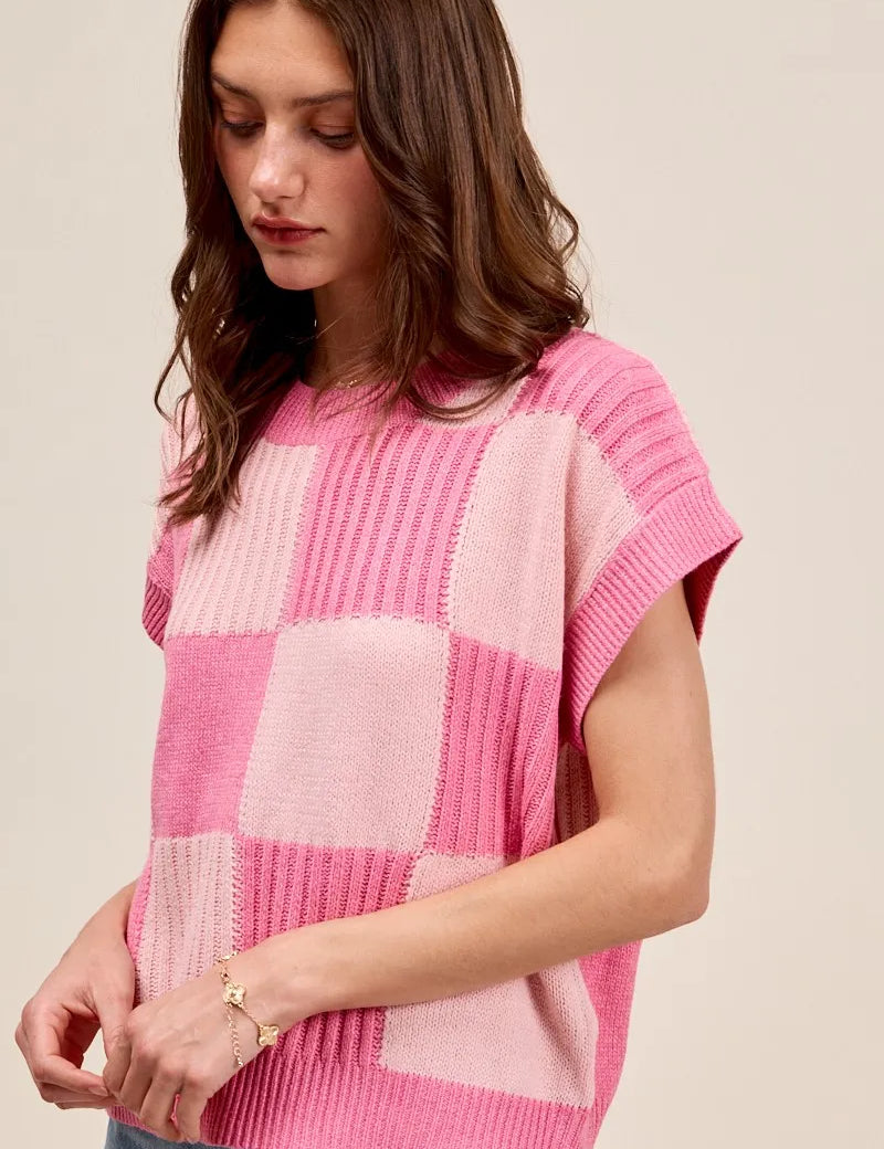 SO ME Check Plaid Casual Sweater Top | Sweaters Daverri Fashions