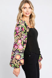 ODDI Full Size Floral Balloon Sleeve Blouse | Daverri Fashions