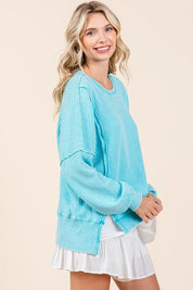 Mittoshop Mineral Wash Waffle Long Sleeve Sweatshirt | Sweatshirts Daverri Fashions