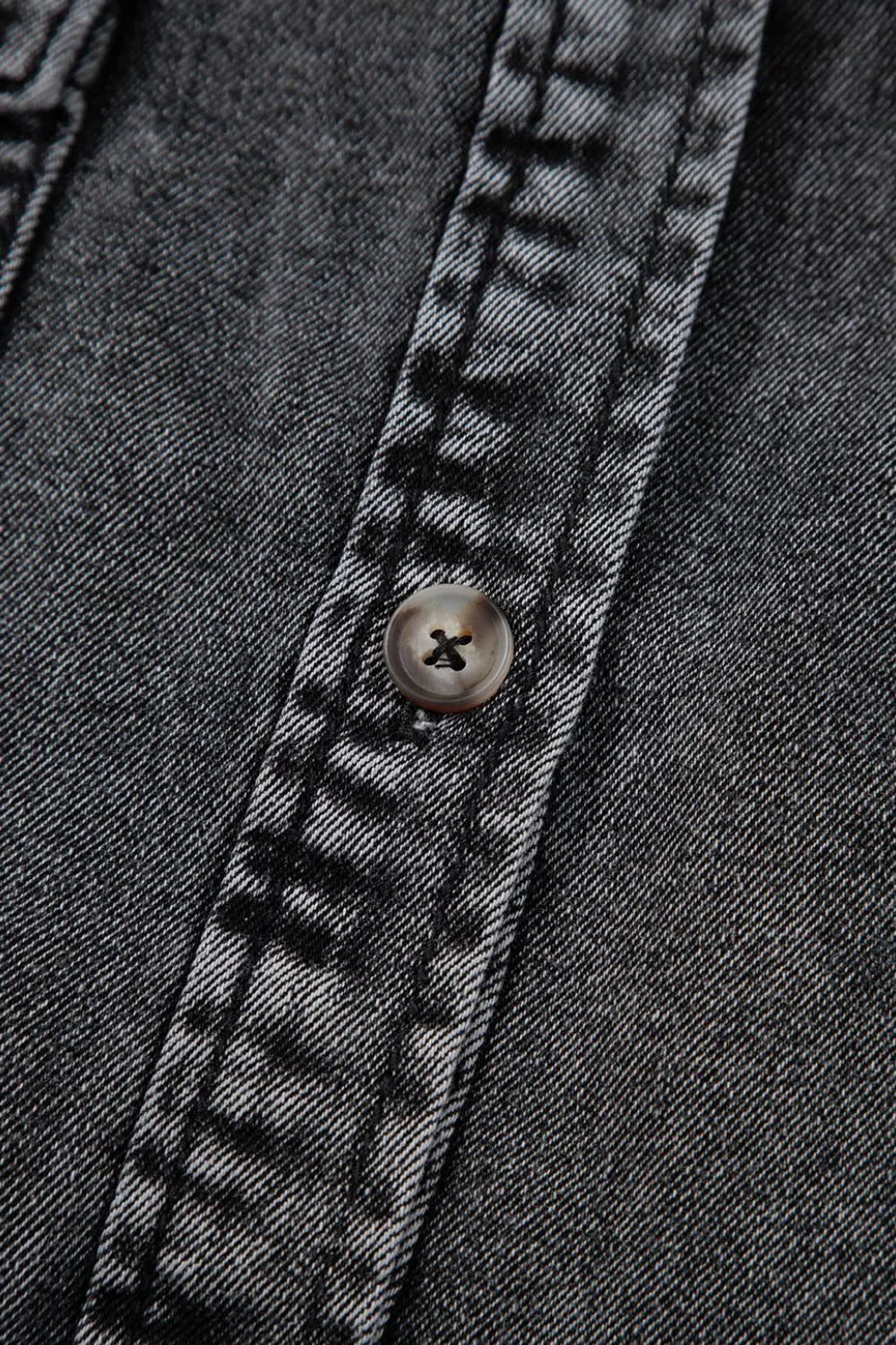 Short Sleeve Flap Pocket Button Up Raw Hem Denim Shirt | Shirts Daverri Fashions