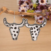 Alloy Animal Print Cow Head Earrings | Earrings Daverri Fashions
