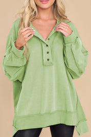 Exposed Seam Long Sleeve Sweatshirt | Sweatshirts Daverri Fashions