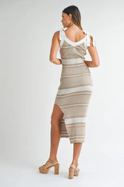 MABLE Striped Rib Knit Midi Dress | Midi Dresses Daverri Fashions