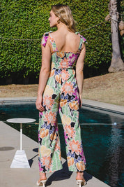 ODDI Full Size Floral Sleeveless Wide Leg Jumpsuit | Jumpsuits Daverri Fashions