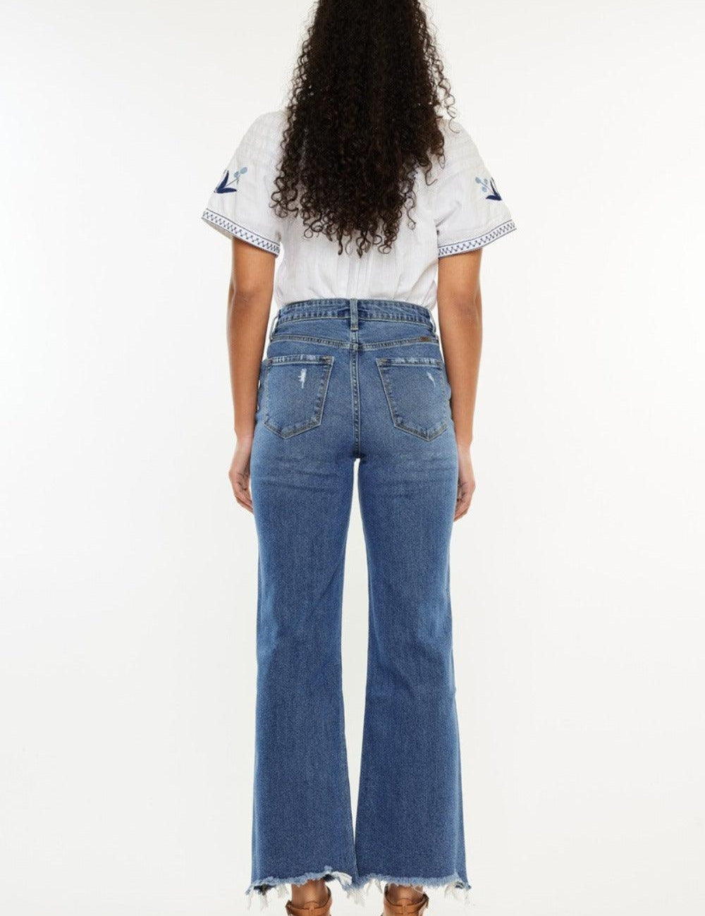 Kancan Full Size High Rise Slim Wide Leg Jeans | Daverri Fashions