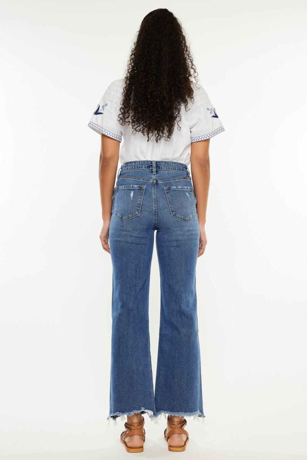 Kancan Full Size High Rise Slim Wide Leg Jeans | Daverri Fashions