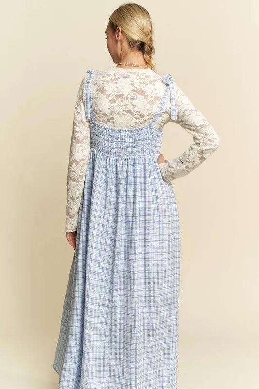 Davi & Dani Plaid Smocking Sleeveless Maxi Dress | Maxi Dresses Daverri Fashions