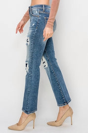 Risen Full Size High Rise Distressed Ankle Flare Jeans | Daverri Fashions