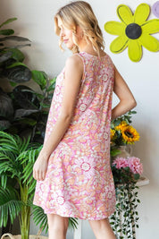 Heimish Full Size Floral V-Neck Tank Dress with Pockets | Daverri Fashions