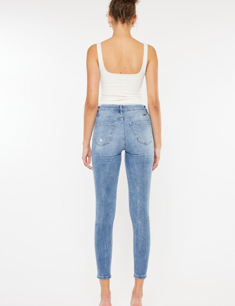 Kancan High Waist Cat's Whiskers Skinny Jeans | Daverri Fashions