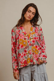 BiBi Woven Floral Printed Shirt Top | Tops Daverri Fashions
