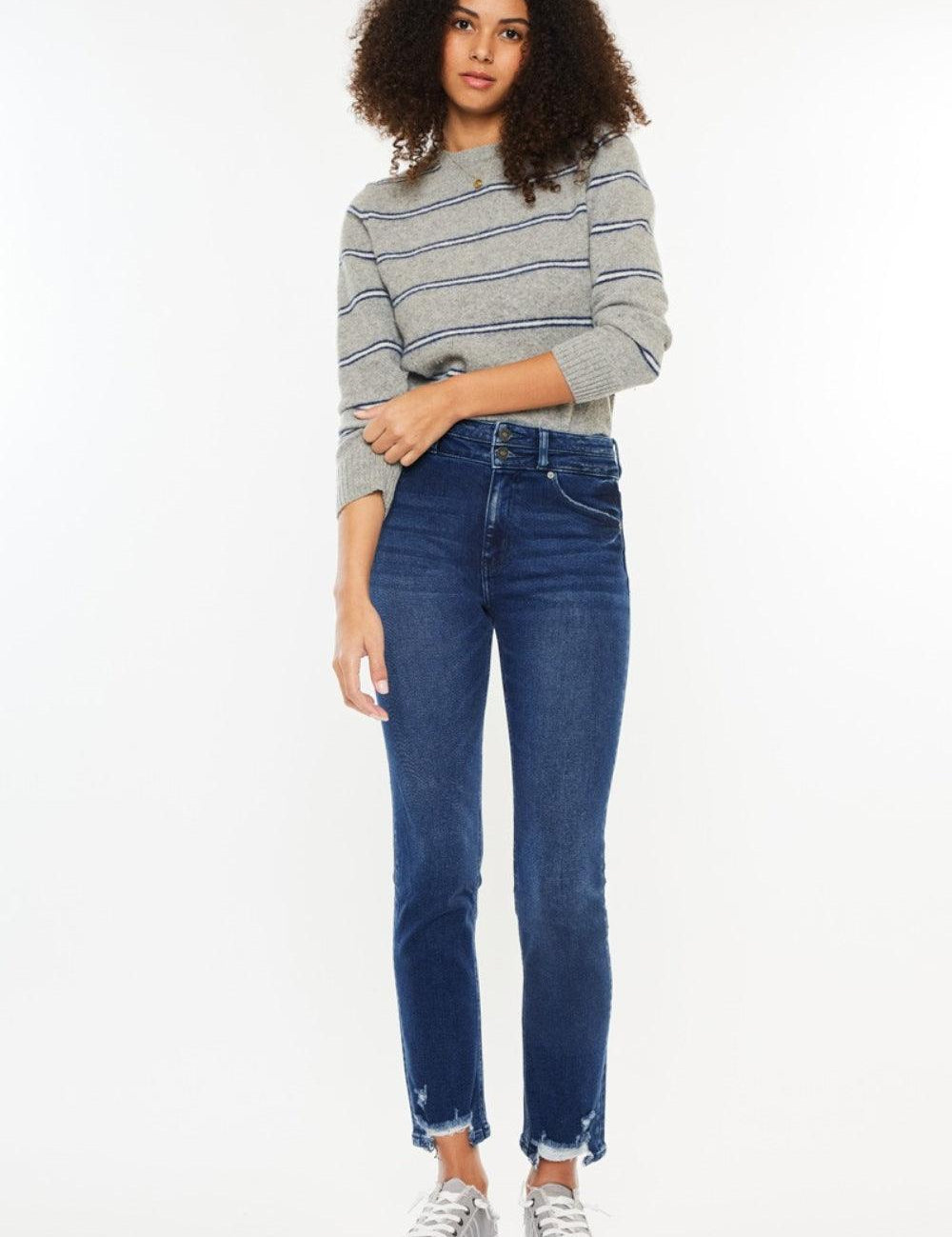 Dark Kancan High Rise Slim Straight Jeans | Jeans Daverri Fashions
