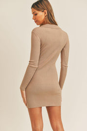 Mable Button Up Ribbed Mini Shirt Dress | Daverri Fashions