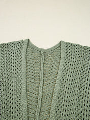 Scalloped Edge Eyelet Knit Batwing Sleeve Cardigan | Cardigans Daverri Fashions