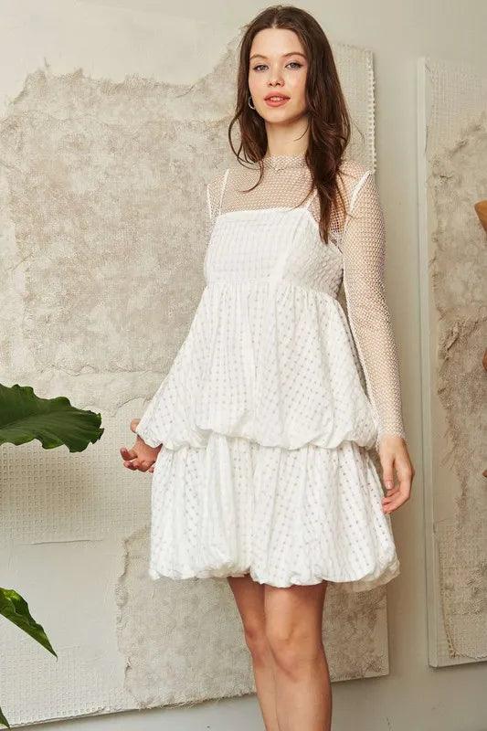 Davi & Dani Checker Print Side Pockets Textured Mini Dress | Mini Dresses Daverri Fashions
