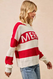 BiBi Christmas Merry Lettering Sweater | Sweaters Daverri Fashions