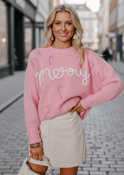 Merry Candy Cane Christmas Crew Neck Sweater | Sweaters Daverri Fashions