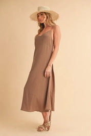 Aemi+Co Side Button Midi Cami Dress | Daverri Fashions