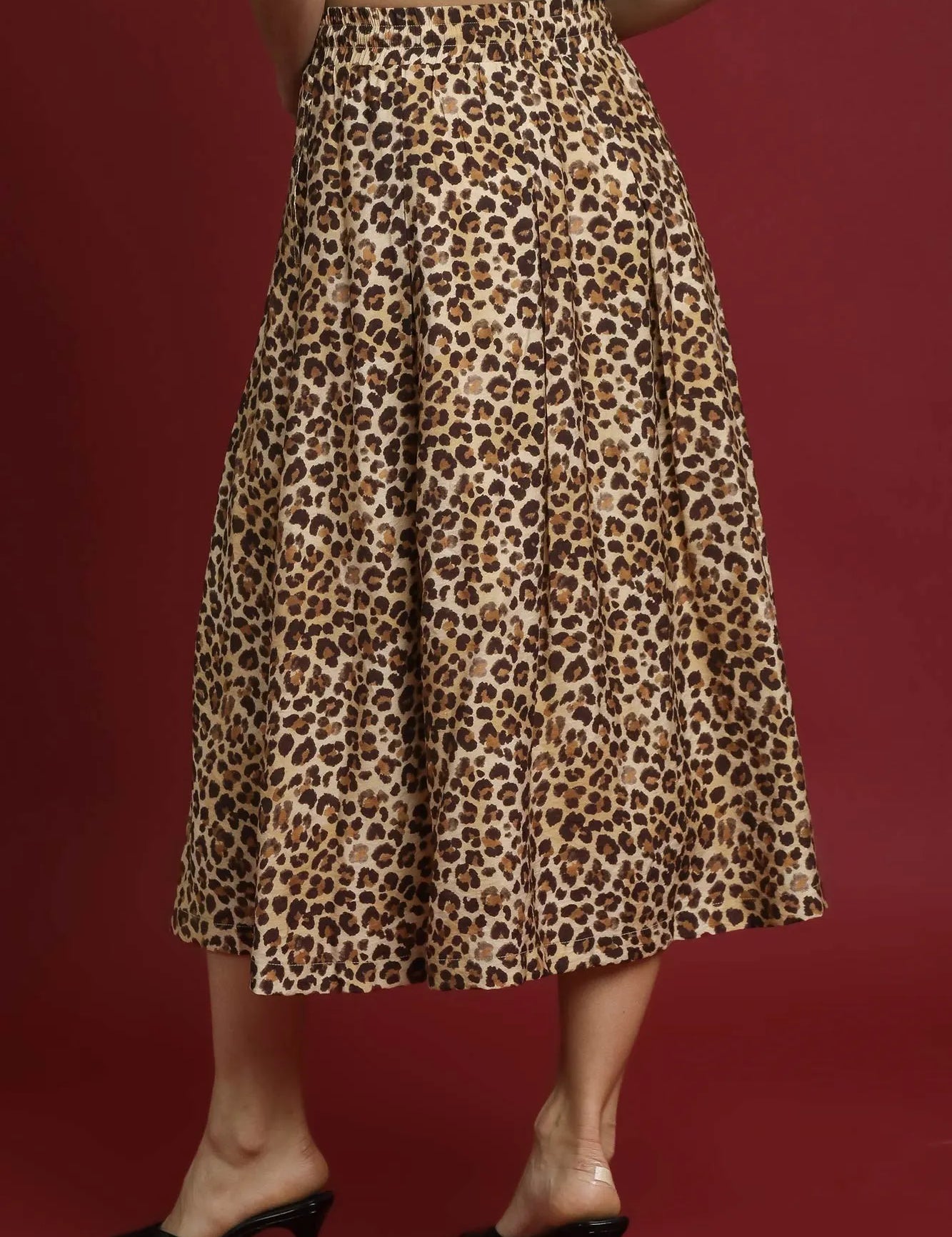Umgee Drawstring Leopard Midi Skirt | Daverri Fashions