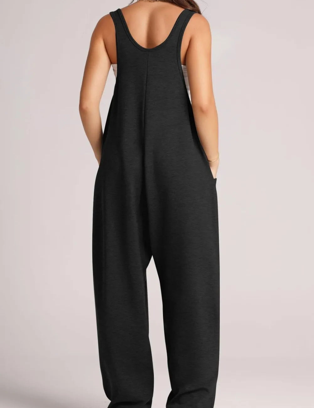 Lovelet Wide Strap Jumpsuit with Pockets | Overalls Daverri Fashions