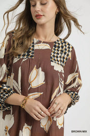 Umgee Floral High-Low Babydoll Dress | Babydoll Dresses Daverri Fashions