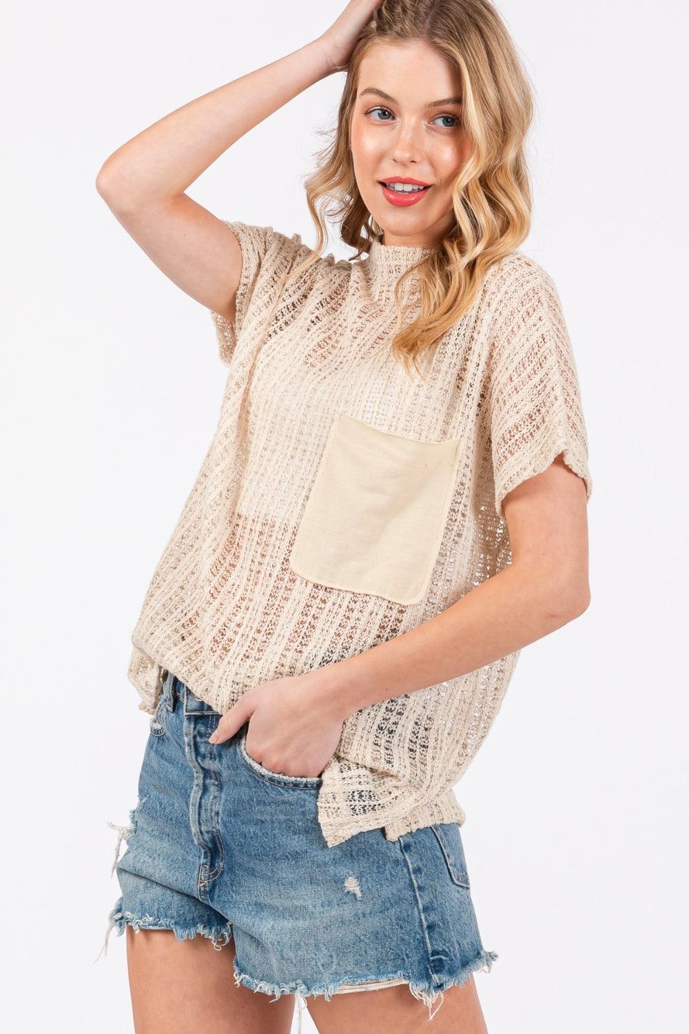 Ces Femme See Through Crochet Mock Neck Cover Up | Cover-Ups Daverri Fashions