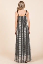 GeeGee Plus Size Striped Scoop Neck Beaded Strap Maxi Cami Dress | Cami Dresses Daverri Fashions