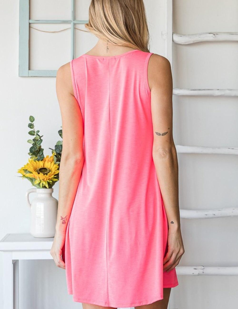 Heimish Full Size V-Neck Mini Tank Dress with Pockets | Tank Dresses Daverri Fashions