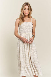 ADORA Smocked Floral Ruffled Hem Cami Dress | Daverri Fashions