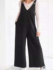 V-Neck Wide Leg Jumpsuit | Jumpsuits Daverri Fashions