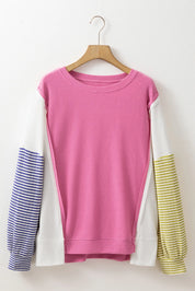 Exposed Seam Contrast Long Sleeve Sweatshirt | Sweatshirts Daverri Fashions