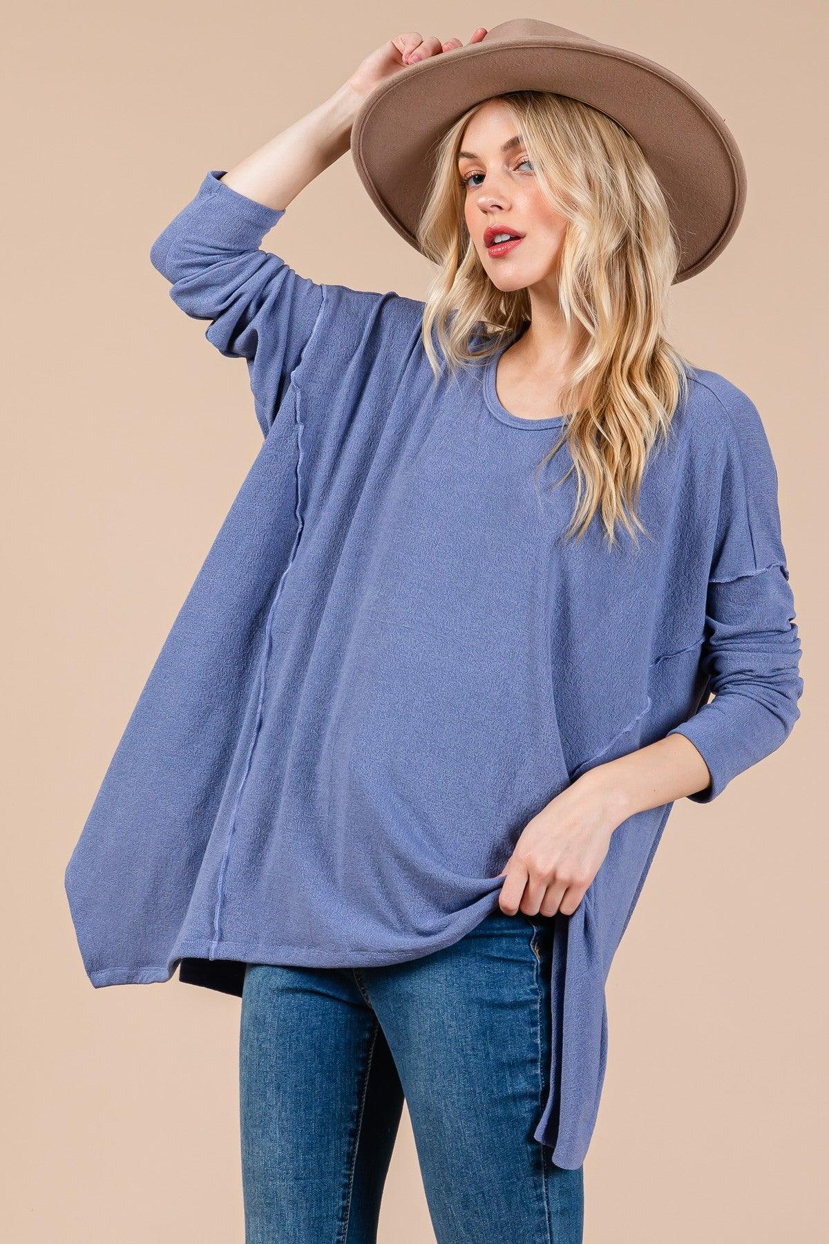 Ces Femme Asymmetrical Long Sleeve top | Tops Daverri Fashions