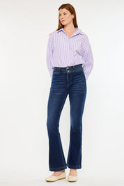 Kancan High Rise Double Waistband Flare Jeans | Daverri Fashions