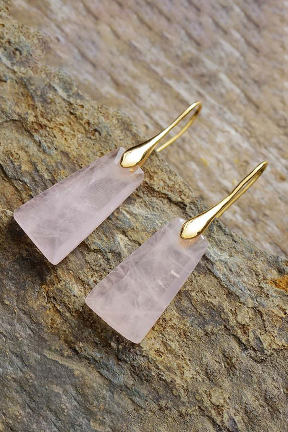 Handmade Geometrical Shape Natural Stone Dangle Earrings | Earrings Daverri Fashions
