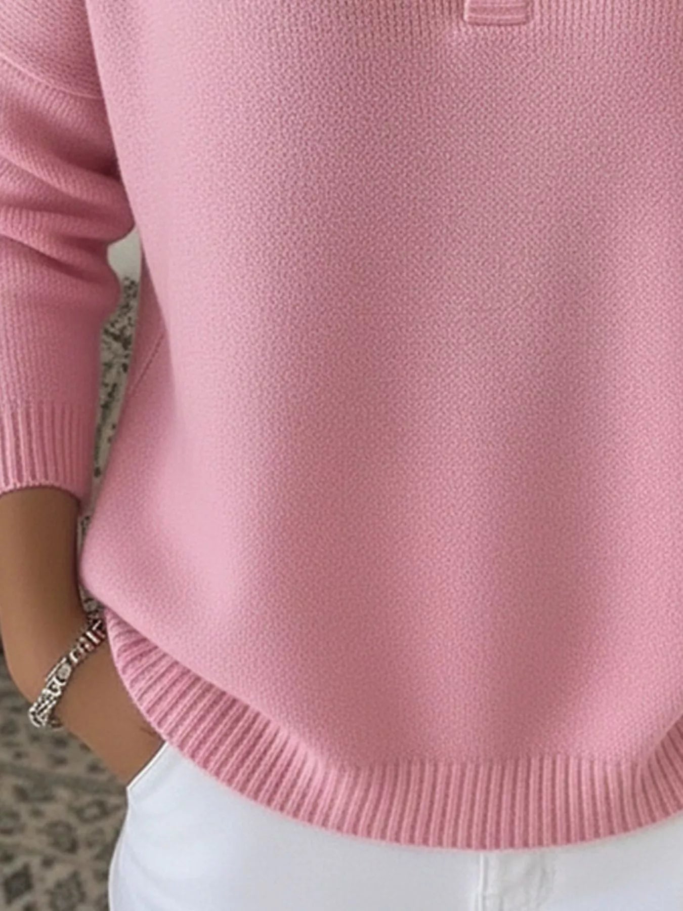 Full Size Half Button Long Sleeve Knit Top Plus Size | Knit Tops Daverri Fashions