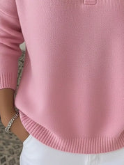 Full Size Half Button Long Sleeve Knit Top Plus Size | Knit Tops Daverri Fashions