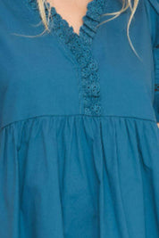 Lace Detail Puff Sleeve Mini Dress | Mini Dresses Daverri Fashions