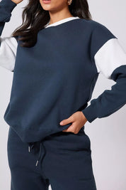 Drop Shoulder Loose Sweatshirt and Joggers Active Set | Loungewear sets Daverri Fashions
