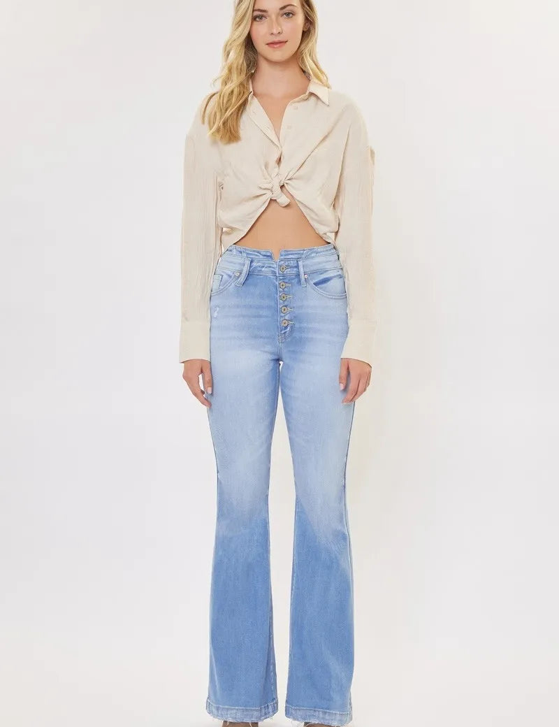 LIGHT 7 27 Kancan Curvy High Rise Flare Jeans | Jeans Daverri Fashions