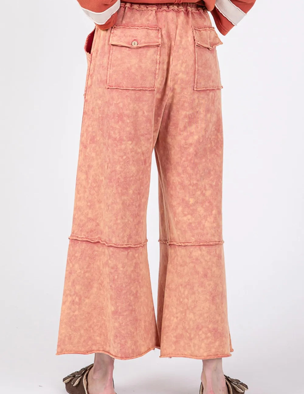 SAGE + FIG Mineral Washed Terry Wide Leg Pants | Pants Daverri Fashions