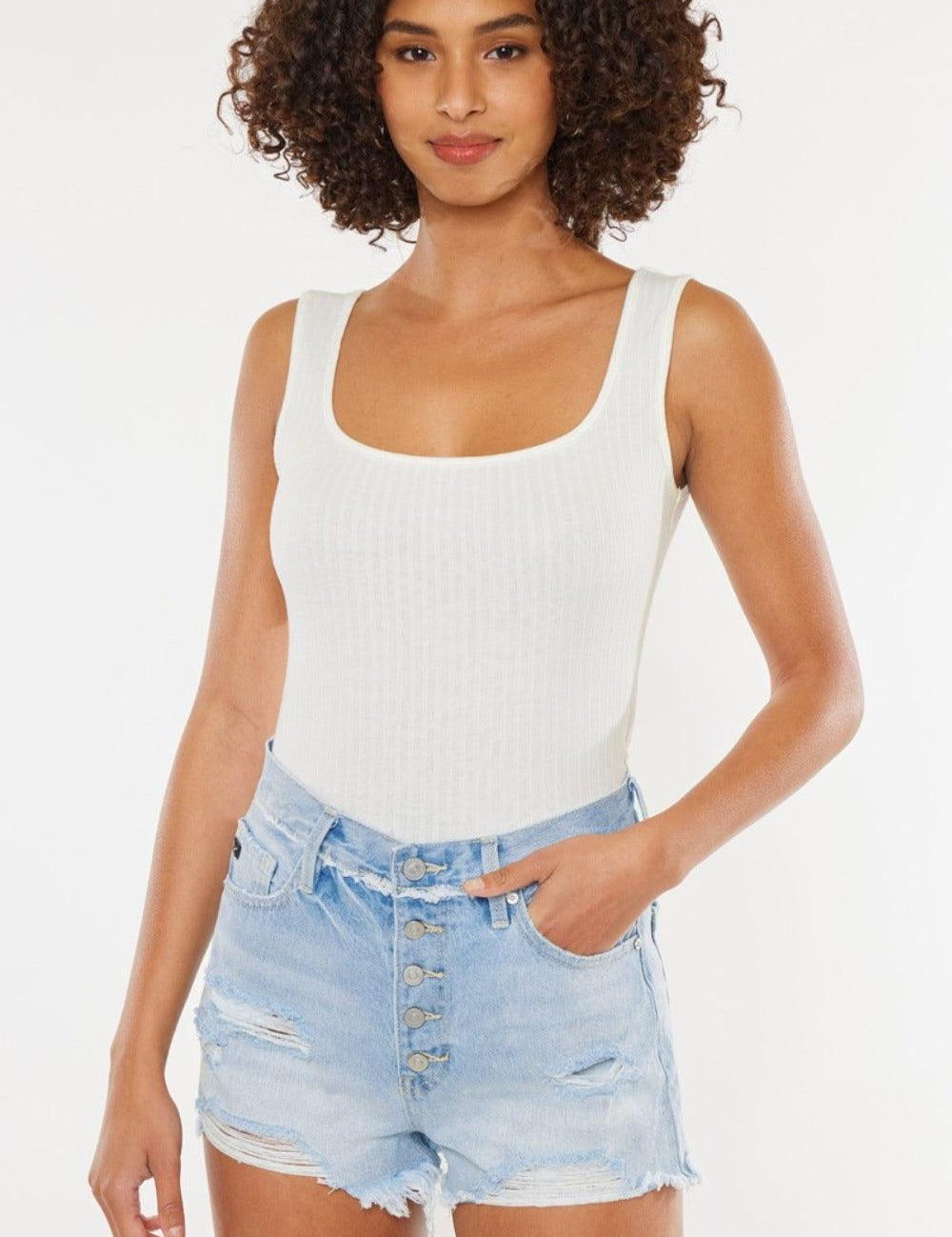 Medium Kancan Distressed Button Fly Denim Shorts | Denim Shorts Daverri Fashions