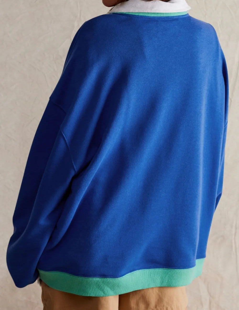 Contrast Dropped Shoulder Long Sleeve Sweatshirt | Sweatshirts Daverri Fashions
