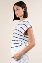 VERY J Striped Knit Sweater Vest Top | Sweaters Daverri Fashions