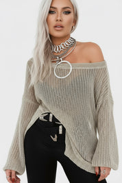 Side Slit Long Sleeve Knit Cover Up | Cover-Ups Daverri Fashions