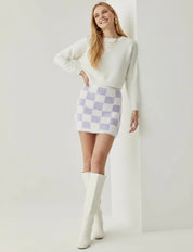 Fuzzy Checkered Skirt | Skirts Daverri Fashions