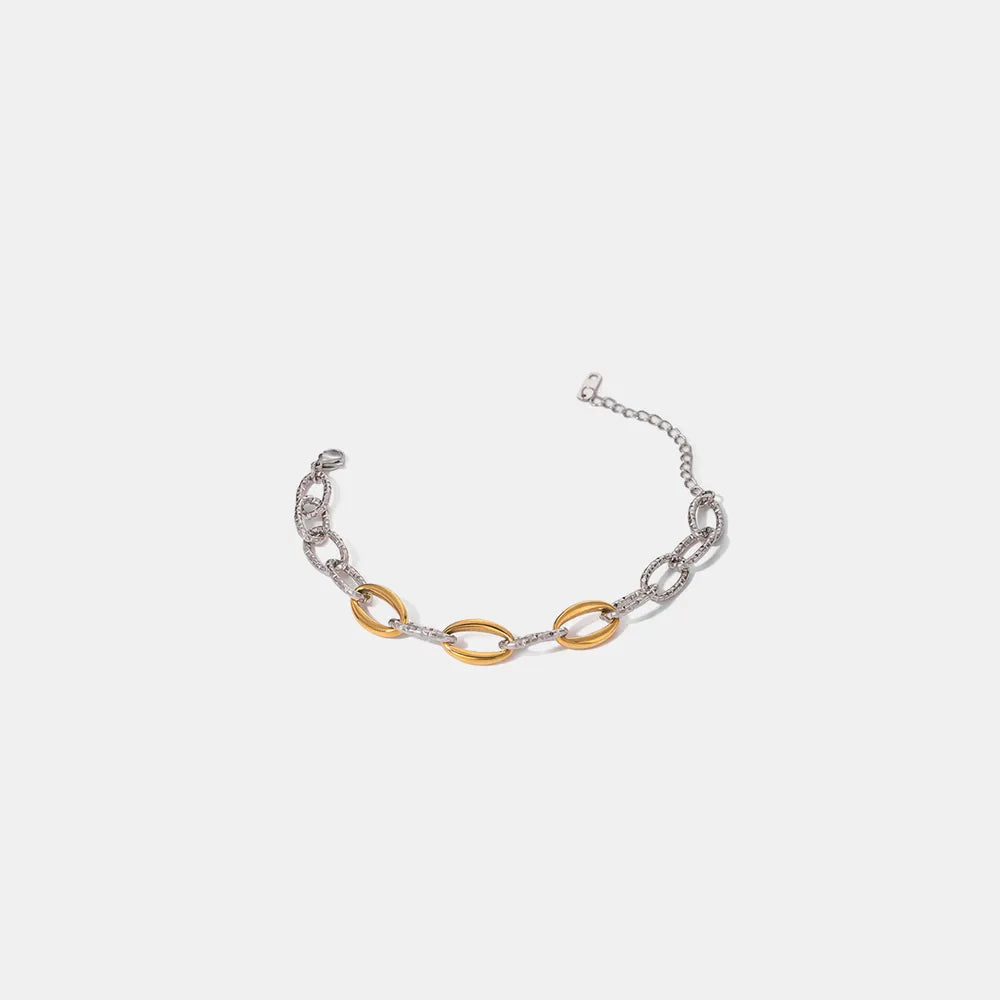 Silver One Size 18K Gold-Plated Stainless Steel Bracelet | Bracelets Daverri Fashions